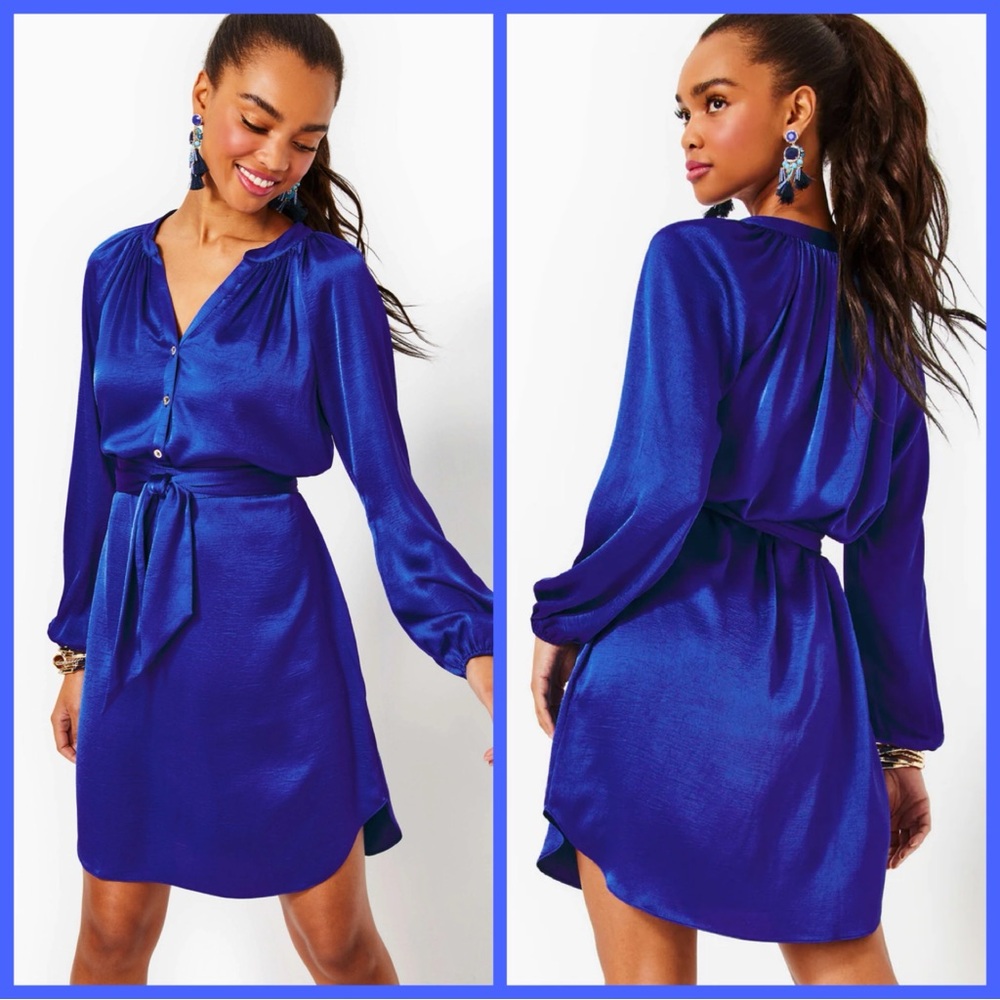 Lilly Pulitzer Vibrant Blue Long Sleeve Dress